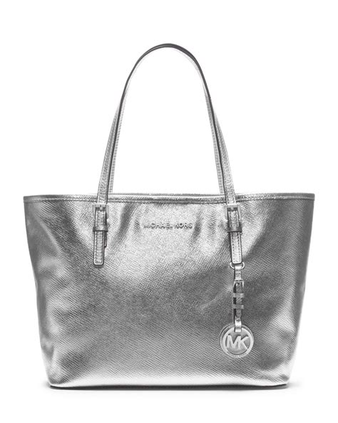 michael kors sady silver|Michael Kors silver totes.